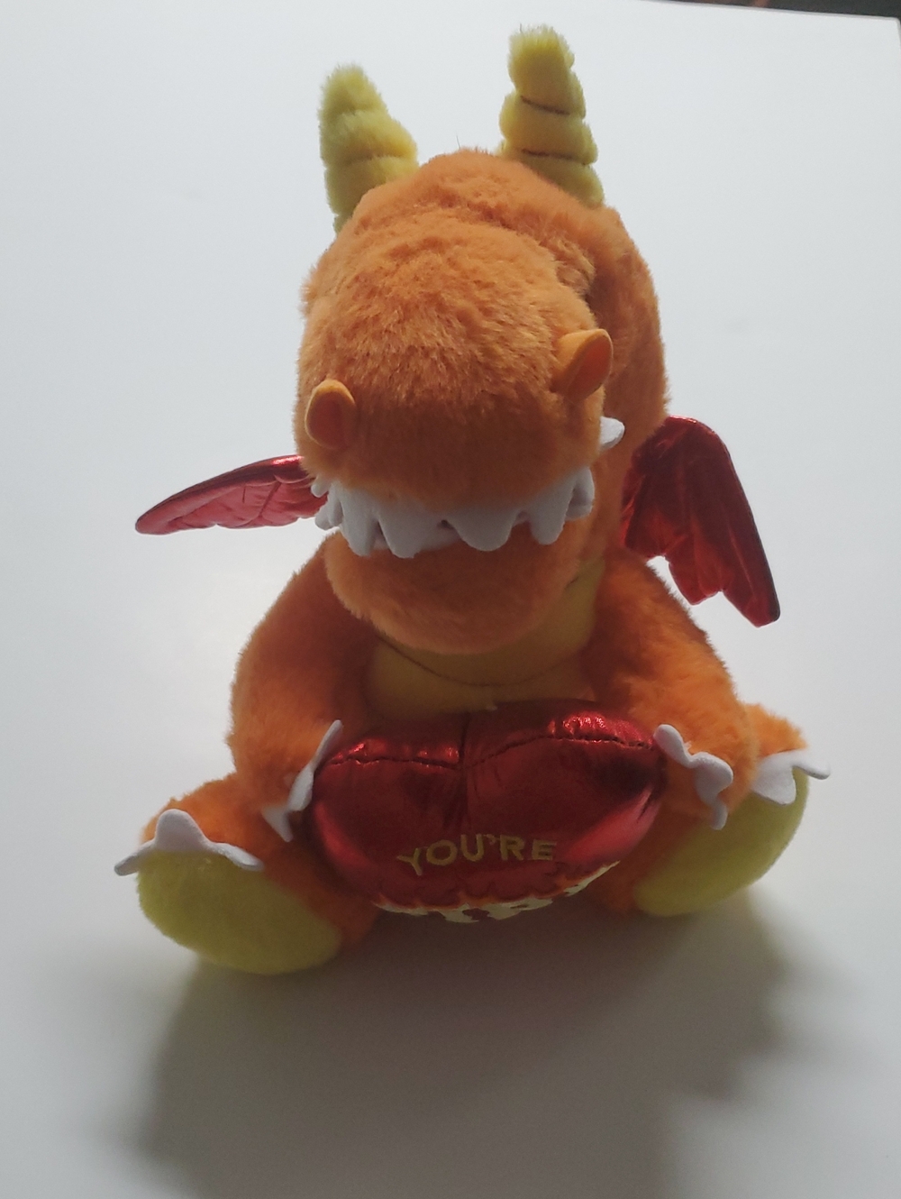Ty Orange Dragon Monster Plush with Red Heart